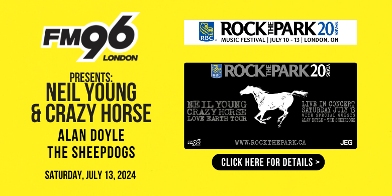 FM96 Presents: Rock The Park featuring Neil Young, Alan Doyle, and The Sheepdogs – July 13